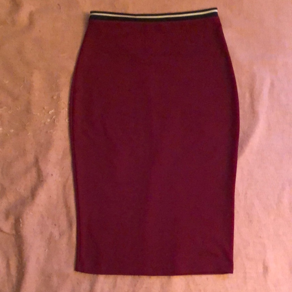 Daisy Street Burgundy Pencil Skirt